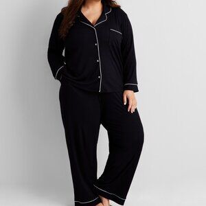 #8 NWT State of Day Women's 2-Pc. Packaged Ribbed Notched-Collar Pajamas Set 2X